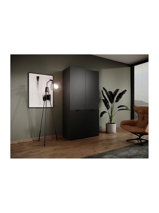 Double Door Wardrobe Sandbox Charcoal 101x51x200cm