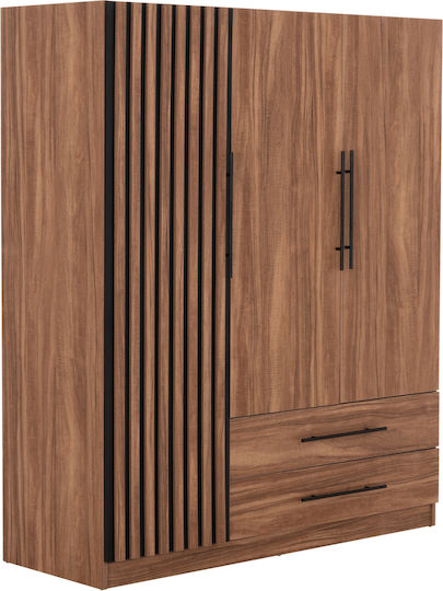 Harry Triple Door Wardrobe Black 150x55x180cm