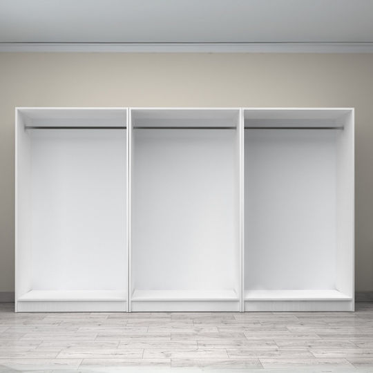 Victoria Εξάφυλλη Ντουλάπα Λευκό 300x60x181cm