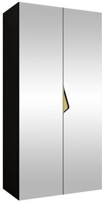 Hartford 628 Doppeltür Kleiderschrank mit Spiegel Gold 100x52x202cm