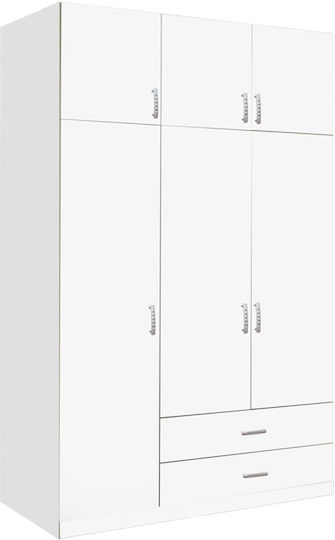 Ușă triplă Dulap de Haine Royal Alb 150x58x230cm