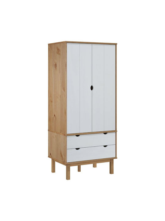 Doppeltür Kleiderschrank Brown / White 76.5x53x172cm