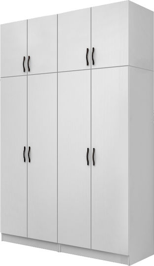Vier Türen mit Dachboden Vivian 160x51.8x240cm White Vier Türen mit Dachboden Vivian 160x51.8x240cm White