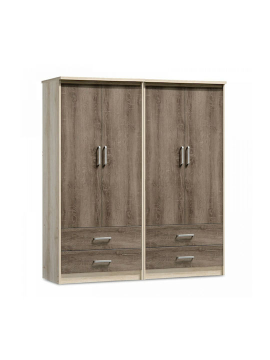 Four Door Wardrobe Olympus 162x57x183cm