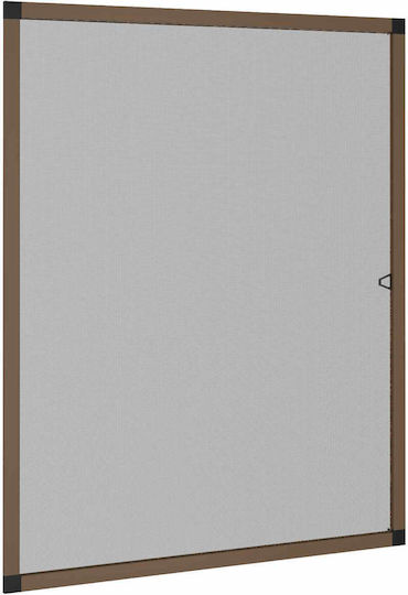 vidaXL Σίτα Παραθύρου από Fiberglass Καφέ με Πλαίσιο 140x120cm