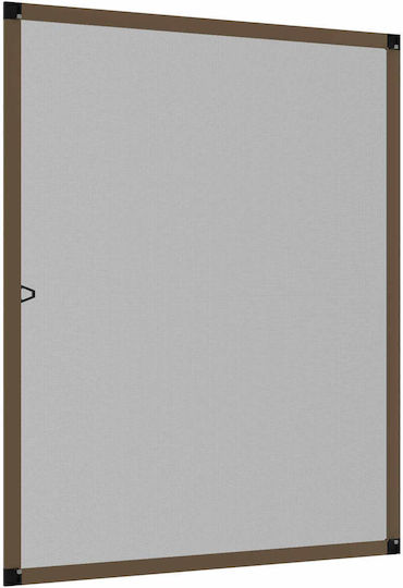 vidaXL Σίτα Παραθύρου από Fiberglass Καφέ με Πλαίσιο 140x120cm