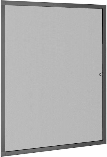 vidaXL Σίτα Παραθύρου από Fiberglass Γκρι με Πλαίσιο 140x120cm