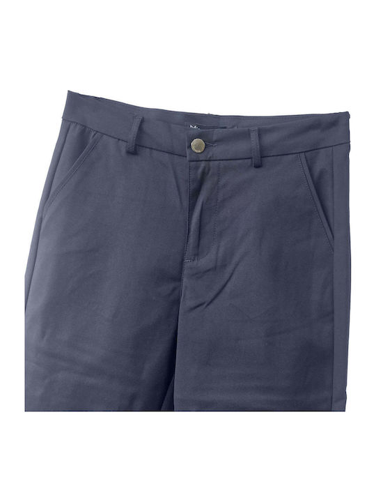Damen Chino Hose Baumwoll-Set in Lose Passform Blau