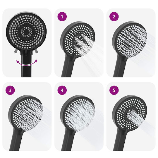 vidaXL Handheld Showerhead with Hose