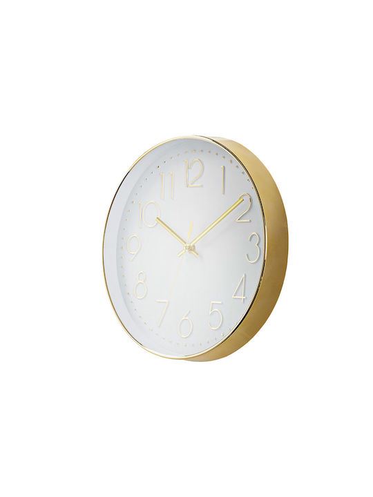 Nedis Ρολόι Τοίχου Πλαστικό Gold / White Ø30cm