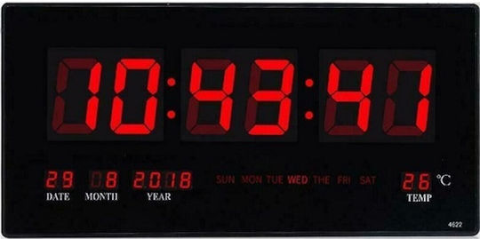 Factory С LED осветление Стенен часовник Дигитален Пластмаса Черен 24x15см