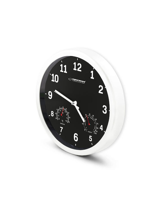 Esperanza Lyon Wall Clock Plastic Black Ø25cm