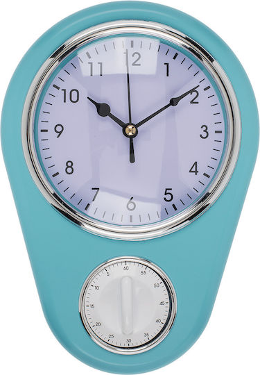 Out of the Blue Wanduhr Kunststoff Blau 22.5x16cm