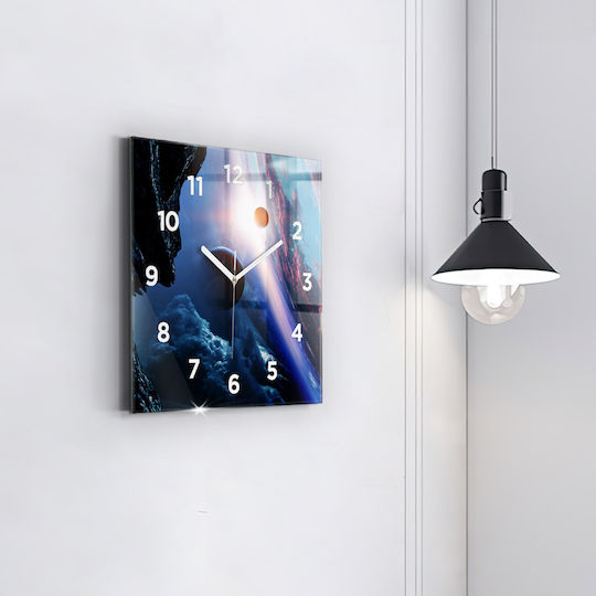 Tulup Leise Wanduhr Glas Mehrfarbig 30x30cm