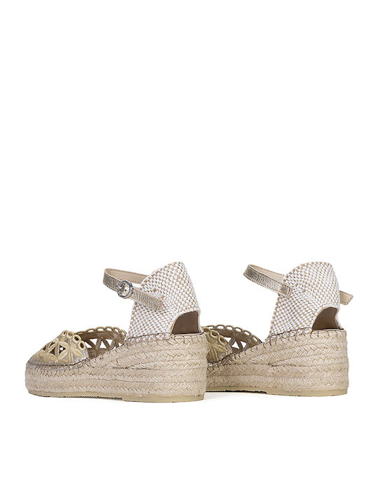 Sommer Damenplattformen im Stil Espadrilles Goldene