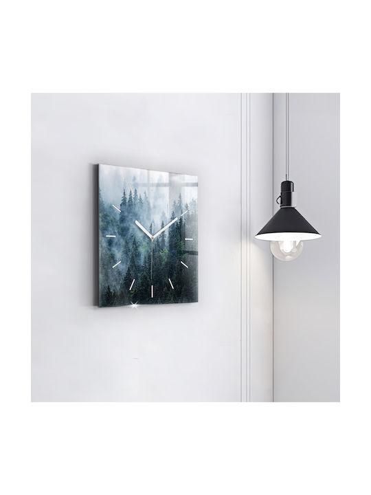 Tulup Тих режим Стенен часовник Стъкло Зелен 30x30см