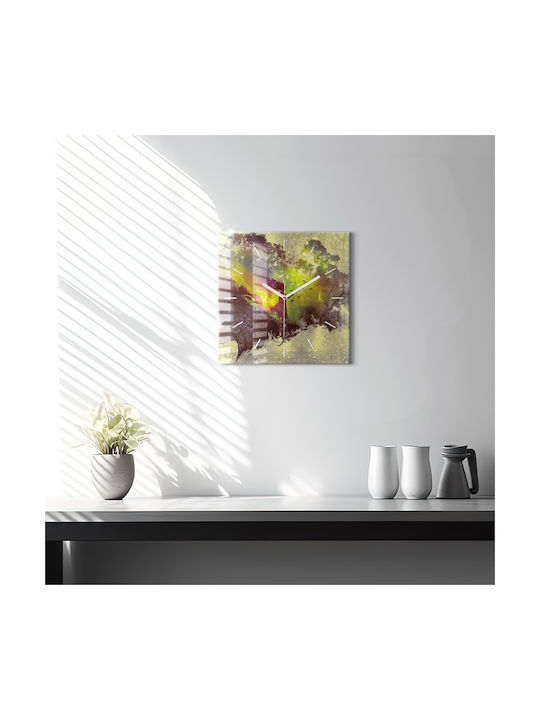 Tulup Тих режим Стенен часовник Стъкло Многоцветен 30x30см