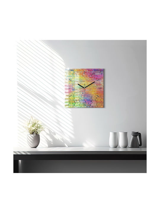 Tulup Тих режим Стенен часовник Стъкло Многоцветен 30x30см