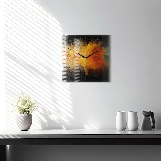 Tulup Silent Wall Clock Glass Multicolour 30x30cm