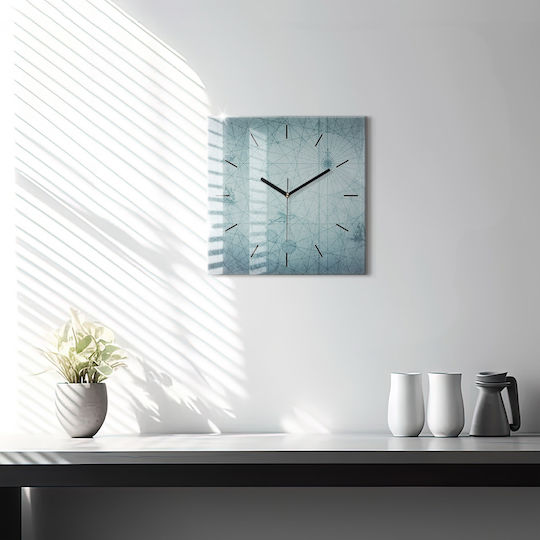 Tulup Silent Antique Wall Clock Glass Blue 30x30cm