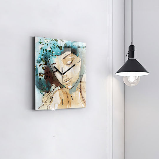 Tulup Silent Ceas de Perete Sticlă Bej 30x30cm