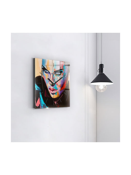 Tulup Тих режим Стенен часовник Стъкло Многоцветен 30x30см