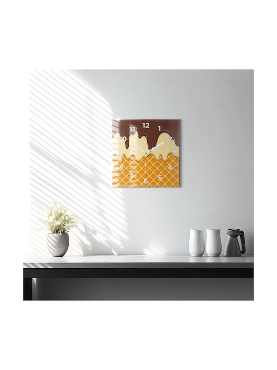 Tulup Тих режим Стенен часовник Стъкло Многоцветен 30x30см