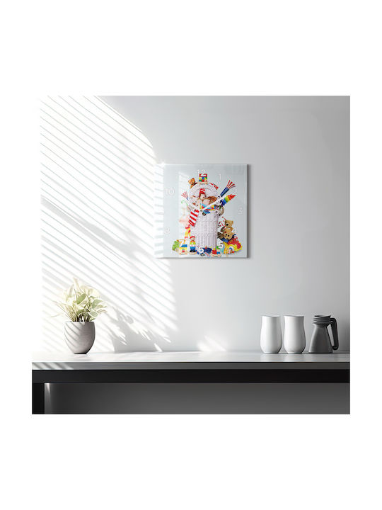 Tulup Тих режим Стенен часовник Стъкло Многоцветен 30x30см