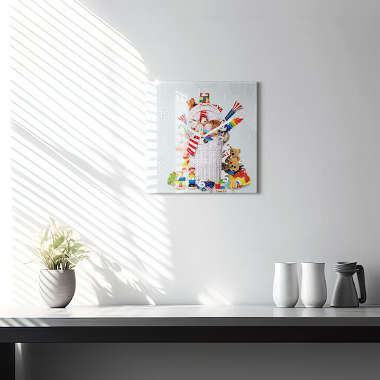 Tulup Тих режим Стенен часовник Стъкло Многоцветен 30x30см