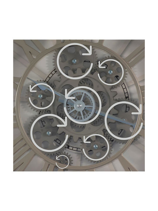 Wall Clock 38 Cm Rotating Mechanism Roman Numerals Cappuccino Aria Trade