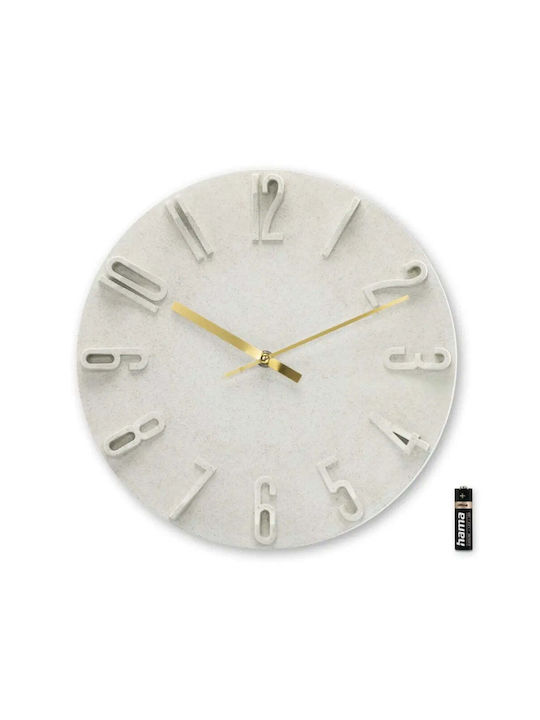 HAMA 3D Wanduhr Beige Ø30cm