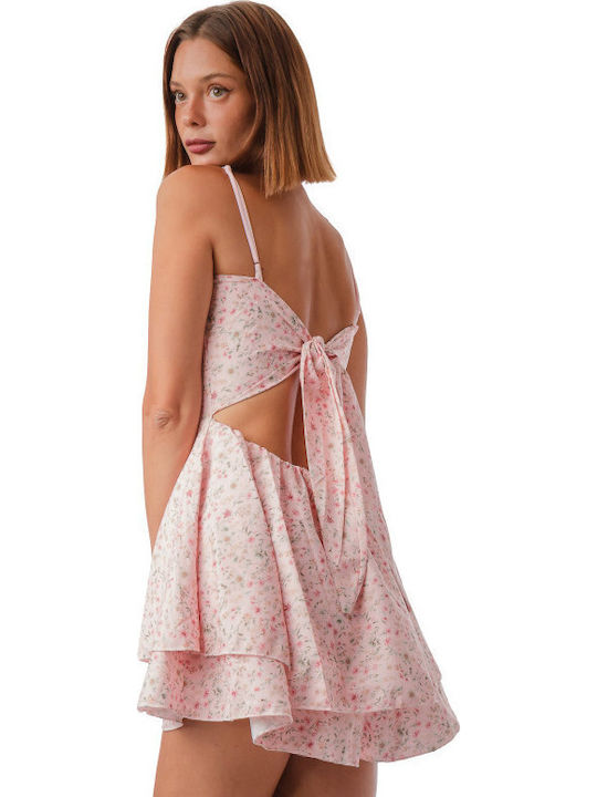 Women's One-piece Shorts Pink Floral