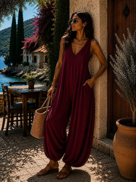 Salopetă Întregă Bordo Damă