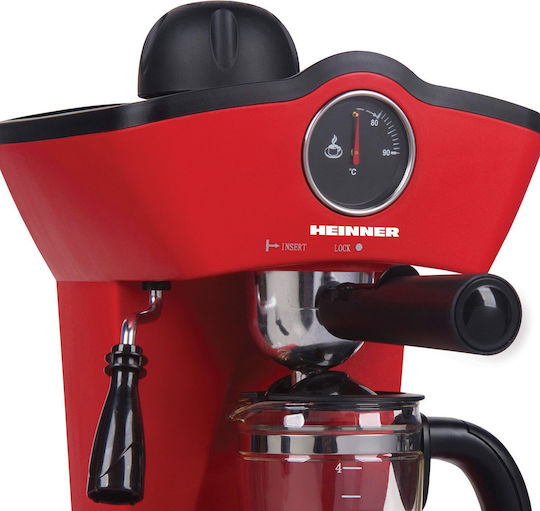 Heinner Charm Automatic Espresso Machine 800W Pressure 5bar Red