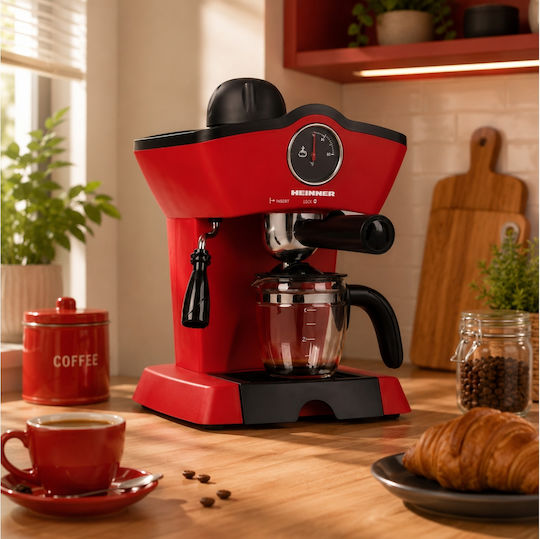 Heinner Charm Automatic Espresso Machine 800W Pressure 5bar Red
