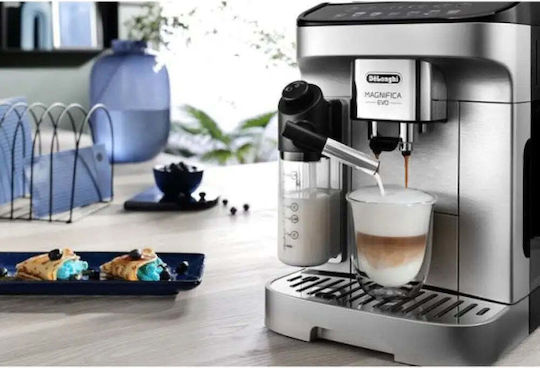 De'Longhi Magnifica Evo Milk Automatic Espresso Coffee Machine 1450W Pressure 15bar for Cappuccino with Grinder Black ECAM290.85.SBX