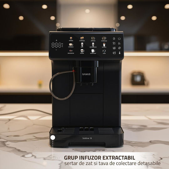 Samus Sublime 19 Automat de Espresso 1400W Presiune 19bar pentru Cappuccino Neagră