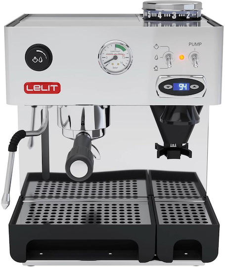 Lelit Pl042TEMD Anita Automatic Espresso Machine 1200W Pressure 15bar with Grinder Silver