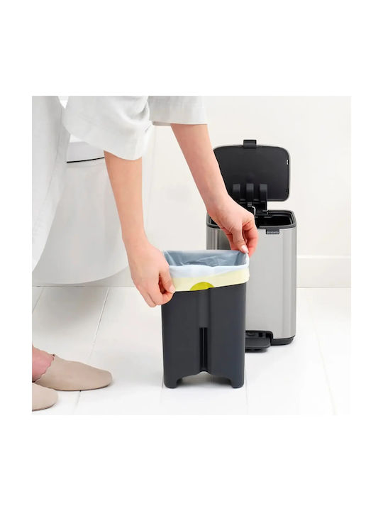 Brabantia Waste Bin Waste made of Stainless Steel with Pedal Gray 4lt 1pcs