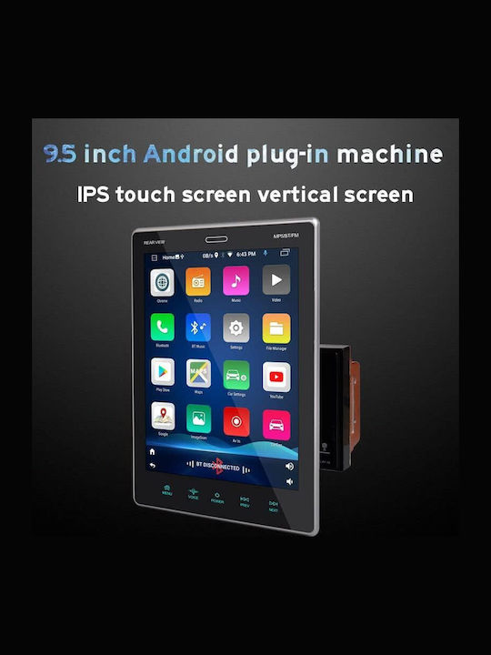 Car Audio System 2 DIN Bluetooth USB WiFi GPS Apple CarPlay Android Auto with 9.5" Touch Screen
