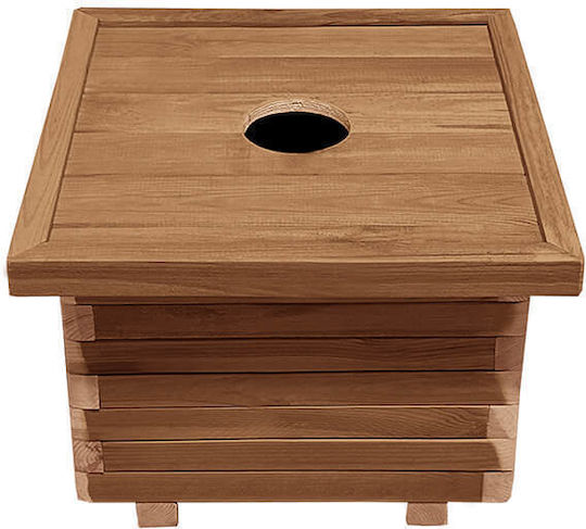 Holz-Abfalleimer Quadrat 50x50x40 60L-tesias Holzprodukte
