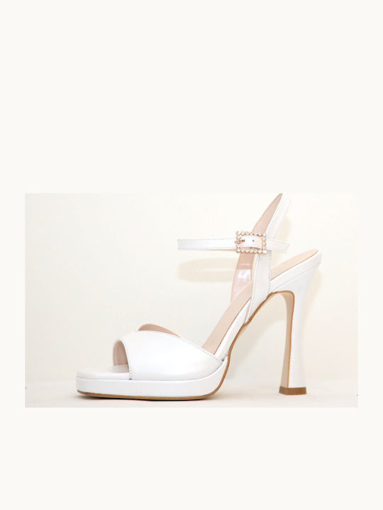 Leather Sandals White