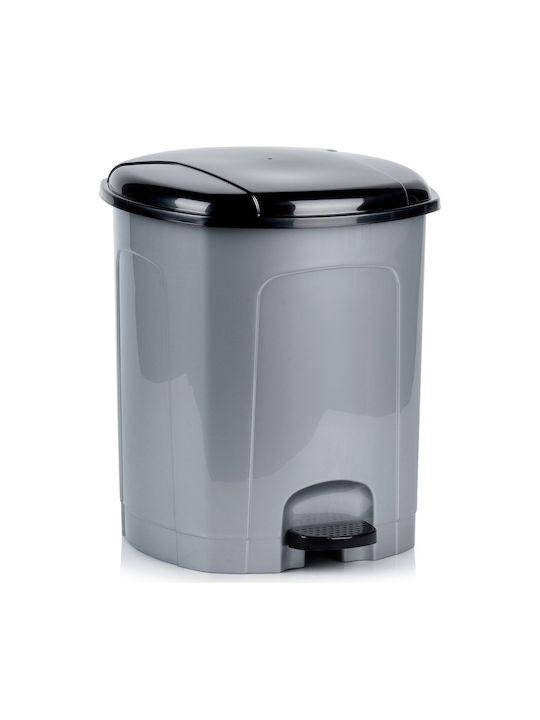Berilo Plastic Waste Bin with Pedal Grey 21L