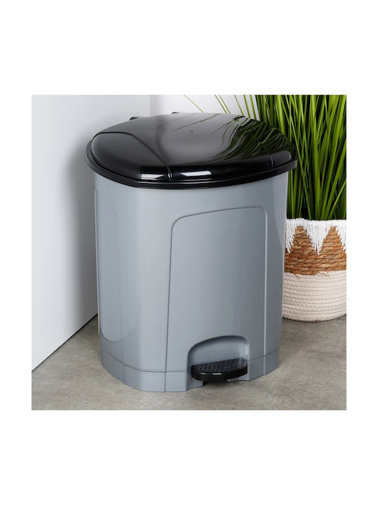 Berilo Plastic Waste Bin with Pedal Grey 21L