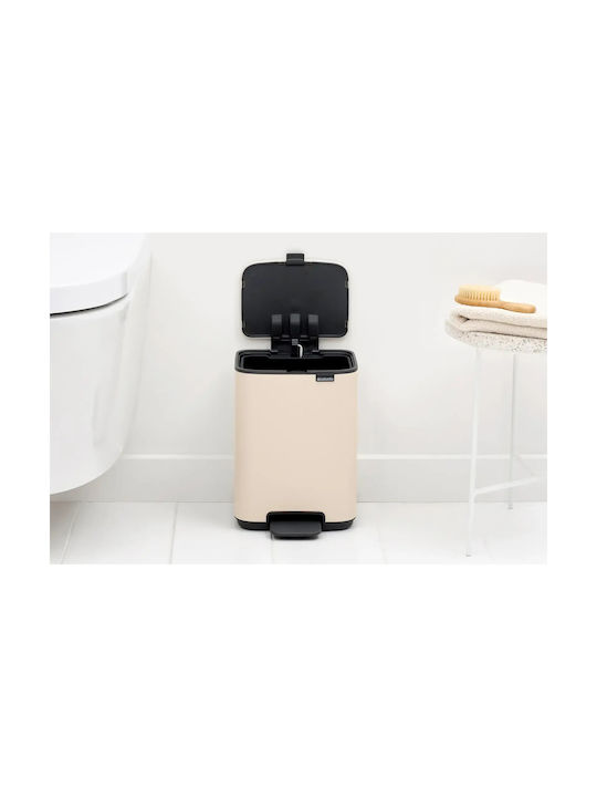 Brabantia Coș de Gunoi Plastic cu Pedală Bej 4lt 1buc