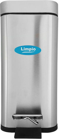 Limpio Waste Bin from Inox Steel with Pedal Silver 5lt