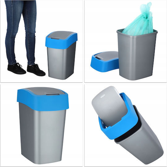 Curver Κάδος Flip Bin Απορριμμάτων Πλαστικός με Αιωρούμενο Καπάκι Μπλε 25lt