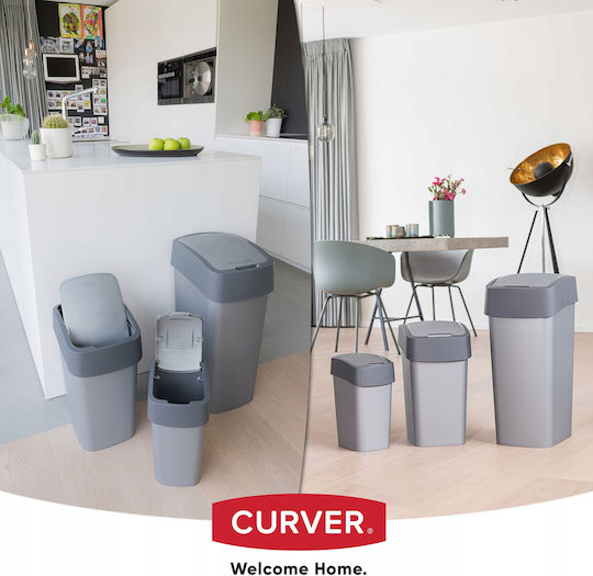 Curver Coș Flip Bin De Gunoi Din Plastic Cu Capac Oscilant Roșu 25lt