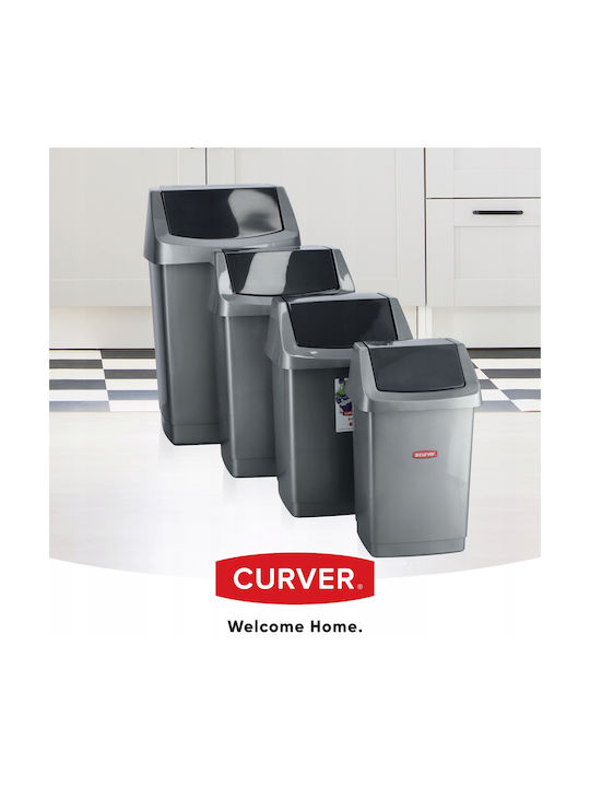 Curver Coș de Gunoi Metal Gri 25lt 1buc