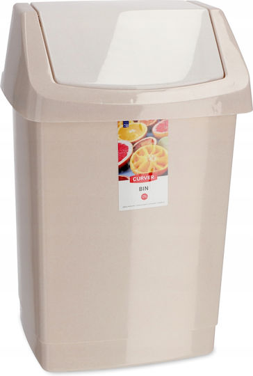 Curver Click-It Plastic Waste Bin with Oscillating Lid Beige 25lt